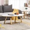 Modern Oval Coffee and Coffee Table White Marble Sofa End Is Used in the Living Room and Lounge
