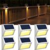 【Cool White】 Solar Fence Lights,Stainless Steel Decorative Lights LED Garden Lights,Waterproof Step Lights Wireless Outdoor Lights for Stair,Wall