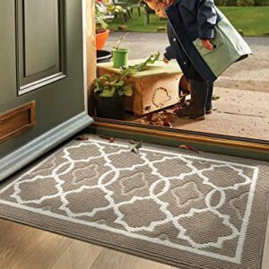 DEXI Dirt Trapper Door Mat 50 x 80 cm,Non-slip Entrance Rug for Indoor and Outdoor,Machine Washable Soft Floor Mat,Super Absorbent Front Door Mat