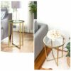 Round Coffee Table Coffee Table Mid Century Modern Coffee Table with XBase for Living Room Bedroom Home Office Furniture Decoration Geometric Des