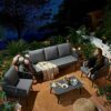 XLOO Patio Furniture SetPatio Outdoor Bistro FurnitureSofa Sectional Furniture Set WithGarden Conversation Set Bistro Sets with Coffee Table for