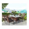 ACIYD Outdoor Patio Furniture Garden Coffee Bistro Set Rattan Garden Furniture Sets Patio Table and Chairs Sets Family Lawn Furniture Outdoor for