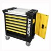 Jobsite Tool Trolley Cabinet 7 drawer with Castors 6 Darwers full of Tools Steel Workshop Storage Chest Carrier