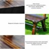 Stool 47in park garden bench anticorrosive wood retro leisure solid wood seat courtyard 23 seat weatherproof porch chair bench outdoor table and