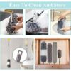 Extendable Feather Duster, Microfiber Dusters for Cleaning Ceilings Fan, 250CM Extension Pole flexible to Reach Cobwebs, Washable Duster for Furn