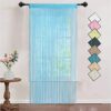 HSYLYM Knitting String Curtain Panels Dense Polyester Fringe Curtain Fly Screens Room Divider for Door Window DecorEcru90x200cm
