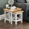Vida Designs Arlington Nest of 2 Tables Side End Modern Table Set MDF Square Furniture White