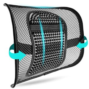 m zimoon Mesh Back Support, Mesh Lumbar Support Cushion Air Flow Chair Back Support with Elastic Strap Back Rest for Home Office Chair Car Seat B
