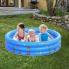 Paddling Pools for Kids, Inflatable Baby Swimming Pool, 3 Ring Paddling Pool with Inflatable Safety Bubble Floor, Small Paddling Swimming Pools f