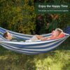 MOSFiATA 285x155cm Hammock with Spreader Bars, Camping Hammock Outdoor, with Thickened Durable Canvas Fabric and Sturdy Metal Knot, 550 lb Load C