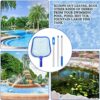 5ft Pool Skimmer Net - Swimming Pool Leaves Cleaning Net Fine Mesh Rake Net - 3 Detachable Spiral Interface Aluminum Pole Pool Leaf Cleaner Suppl