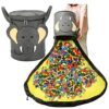 AOSEE Foldable Toy Storage Basket with Play Mat, Children Toy Organizer with Anti Dust Lid, Portable Cartoon Drawstring Toy Storage Bucket, Quick