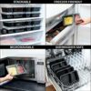 [10 Pack] 1 Compartment BPA Free Reusable Meal Prep Containers - Plastic Food Storage Trays with Airtight Lids - Microwavable, Freezer and Dishwa
