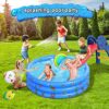 Paddling Pools for Kids, Inflatable Baby Swimming Pool, 3 Ring Paddling Pool with Inflatable Safety Bubble Floor, Small Paddling Swimming Pools f
