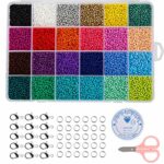 Naler Pony Beads for Jewelry Making 24000pcs 2mm Glass Beads Small Seed Beads Kit for Bracelet Making Craft DIY Decoration
