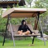 XYQSBY Outdoor Patio Swing Canopy Replacement Top Cover Swing Canopy Cover Waterproof Replacement Canopy Top for Patio Yard Porch Swing Cover 3 S