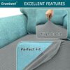 Granbest High Stretch Sofa Seat Cushion Cover Super Soft Couch Seat Cover Sofa Cushion Protector Jacquard Spandex Fabric with Elastic Bottom(3 Se