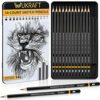 Drawing Pencils for Artists 14 Pcs - 12B – 6H Sketching Pencils Set with Metal case for Drafting, Sketching, Shading, Drawing, Illustrations – Id