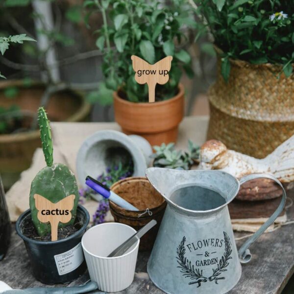 40Pcs Bamboo Plant Labels, Wooden Bamboo Plant Tags Garden Markers Plant Labels for Outdoor Plants