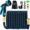 Expandable Garden Hose Pipe 15m 50ft, Hosepipes for Garden Flexible Garden Hose with 10 Function Spray Gun, 3/4" 1/2" Connector, Expanding Water