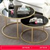 Tea Table for Living Room Bedroom Coffee Table Set of 2Stacking Side or End for Living Room Home and Office Faux Marble table Color  White Size