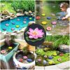 PERFETSELL 5 PCS Floating Flowers for Ponds, Artificial Foam Lotus Flowers  Fake Floating Pond Plants Realistic Water Lily Pads Ornaments for Gar