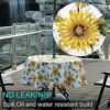 BTSKY 60 Patio Outdoor Umbrella Tablecloth with Zipper and Umbrella Hole, Water and Stain Resistant Round tablecloth, Sunflower