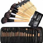 Make up BrushesCadrim 24 pcs Natural Hair Professional Makeup Brush Set Travel Makeup Brush Kit with Case burlywood