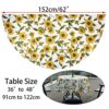 BTSKY 60 Patio Outdoor Umbrella Tablecloth with Zipper and Umbrella Hole, Water and Stain Resistant Round tablecloth, Sunflower