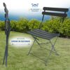 SUNMER Bistro Table and Chairs Set of 3 Metal Foldable Garden Patio Balcony Dining Furniture Set  Grey