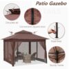 Ej.Victor Metal Gazebo, Pop Up Gazebo with Sides 3m x 3m, Canopy Outdoor, Marquee Garden Gazebo Metal Pergola for Event Shelter,Camping,Party Ten