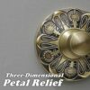 Lucyound Bath Towel Rail with Shelf, Wall Mounted Towel Rack for Bathroom, Style Petal Relief Bathroom Decor Accessories, Antique Gold, Brass, 60