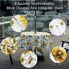 BTSKY 60 Patio Outdoor Umbrella Tablecloth with Zipper and Umbrella Hole, Water and Stain Resistant Round tablecloth, Sunflower