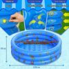Paddling Pools for Kids, Inflatable Baby Swimming Pool, 3 Ring Paddling Pool with Inflatable Safety Bubble Floor, Small Paddling Swimming Pools f