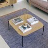 HZF Square Coffee Table Modern Minimalist Metal Table Frame End Table Living Room Balcony Small Tea Table