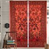 THE ART BOX Window Curtains Indian Window Drapes Set of 2 Tapestry Window Curtains Hanging Valances for Window Room Divider Green Tree 80x82 Inch
