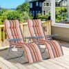 Outsunny Set of 2 Garden Patio Outdoor Sun Recliners Loungers Folding Foldable Multi Position Relaxers Chairs with Cushions Fire Retardant Sponge