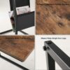 SLATIOM Sofa Side Table Mobile Living Room Table Laptop Home Office Desk With Metal Frame Color  Brown Size  52  62cm