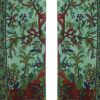 THE ART BOX Window Curtains Indian Window Drapes Set of 2 Tapestry Window Curtains Hanging Valances for Window Room Divider Green Tree 80x82 Inch