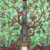 THE ART BOX Window Curtains Indian Window Drapes Set of 2 Tapestry Window Curtains Hanging Valances for Window Room Divider Green Tree 80x82 Inch