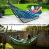Hammock with Stand, Double Cotton Hammock with Spreader Bars, Space-Saving and Adjustable Steel Stand Perfect for Garden Camping Travel Backyard,