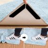 sundee Rug Gripper 16 Pcs Double Sided Reusable Non Slip Corner Grippers Carpet Gripper AntiCurling Super Stickiness Rug Pad for Wooden Tiled and