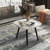 JKGHK Nesting Table Rectangle Set Of 2Creative Wood Nesting Coffee TableSofa Side End Tableswith Adjustable Foot Padfor Living Room Bedroom Balco