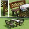 Stool 47in park garden bench anticorrosive wood retro leisure solid wood seat courtyard 23 seat weatherproof porch chair bench outdoor table and