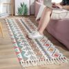 Boho Runner Rug 60x130cm Hallway Runner Machine Washable Carpet Runner with Tassel Cotton Area Rugs Carpet Runner Non Slip Hallway Rugs for Livin