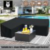 Orqihod L-shaped Garden Furniture Cover Waterproof 600D Heavy Duty Garden Rattan Corner Furniture Covers with Storage Bag 254X254CM Black Protect