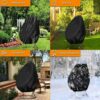 longziming Waterproof Egg Hanging Chair Cover with Zipper, 200*230CM 210D Oxford Fabric Heavy Duty Veranda Patio Cocoon Chair Garden Protective C