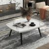 JKGHK Nesting Table Rectangle Set Of 2Creative Wood Nesting Coffee TableSofa Side End Tableswith Adjustable Foot Padfor Living Room Bedroom Balco
