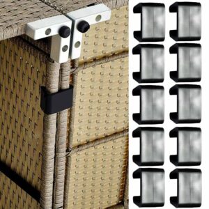 MOVKZACV Couch Patio Rattan Garden Furniture Clips Patio Sectional Sofa Connect Clamps Outdoor Wicker Chair Sofa Alignment Fasteners Clips