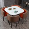 VOMKR Business Dining Table Set SpaceSaving Furniture Dining Table and Chairs Set of 4 Chairs Small Rectangular Wood Table Modern Home Kitchen Li